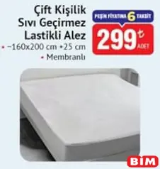 ÇİFT KİŞİLİK SIVI GEÇİRMEZ LASTİKLİ ALEZ fiyat ve kampanya bilgisi
